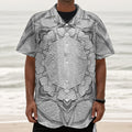 White Kaleidoscope Print Textured Short Sleeve Shirt