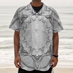 White Kaleidoscope Print Textured Short Sleeve Shirt