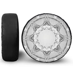 White Kaleidoscope Print Tire Cover