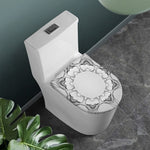 White Kaleidoscope Print Toilet Lid Cover
