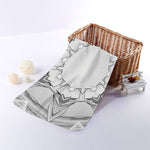 White Kaleidoscope Print Towel