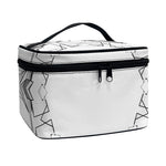 White Kaleidoscope Print Travel Makeup Bag