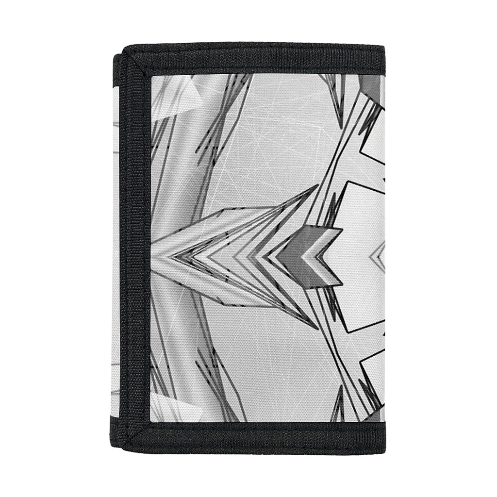 White Kaleidoscope Print Trifold Wallet