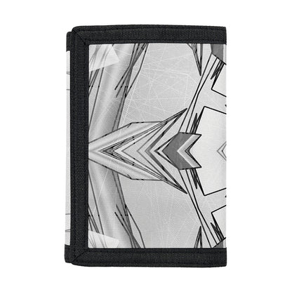 White Kaleidoscope Print Trifold Wallet