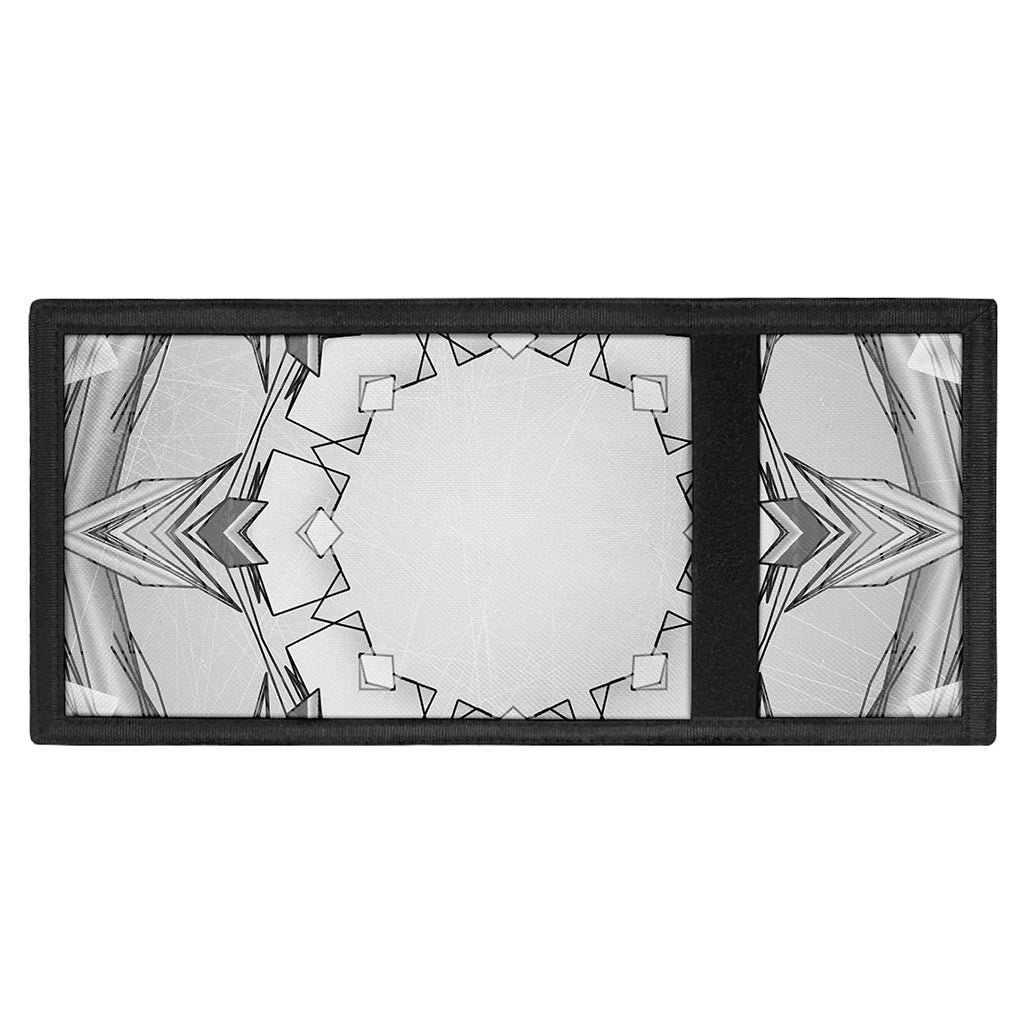 White Kaleidoscope Print Trifold Wallet
