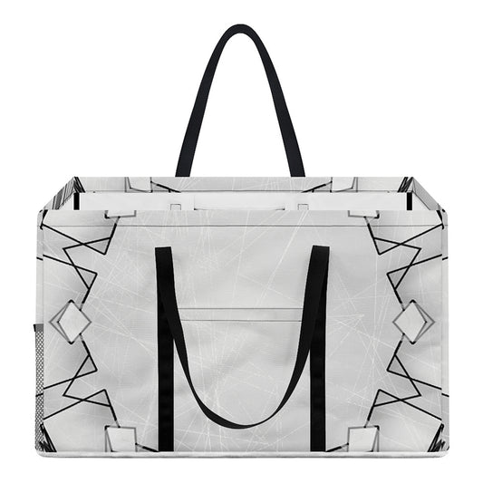 White Kaleidoscope Print Utility Tote Bag