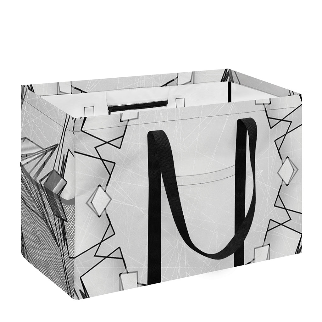 White Kaleidoscope Print Utility Tote Bag