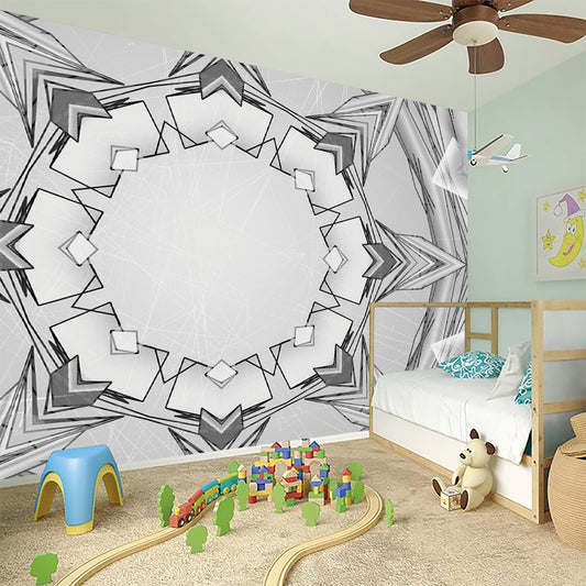 White Kaleidoscope Print Wall Sticker