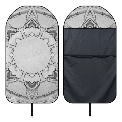 White Kaleidoscope Print Waterproof Car Seat Cover