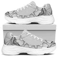 White Kaleidoscope Print White Chunky Shoes