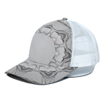 White Kaleidoscope Print White Mesh Trucker Cap