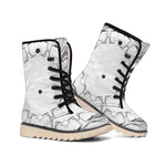 White Kaleidoscope Print Winter Boots