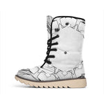 White Kaleidoscope Print Winter Boots