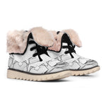 White Kaleidoscope Print Winter Boots