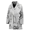White Kaleidoscope Print Women's Bathrobe