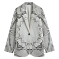 White Kaleidoscope Print Women's Blazer