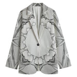 White Kaleidoscope Print Women's Blazer
