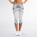 White Kaleidoscope Print Women's Capri Leggings