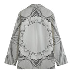 White Kaleidoscope Print Women's Cotton Blazer