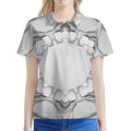 White Kaleidoscope Print Women's Polo Shirt