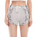 White Kaleidoscope Print Women's Split Running Shorts