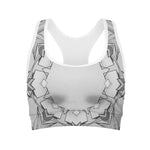 White Kaleidoscope Print Women's Sports Bra