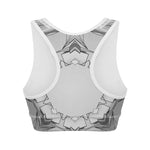 White Kaleidoscope Print Women's Sports Bra