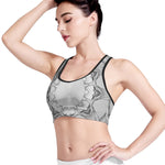 White Kaleidoscope Print Women's Sports Bra