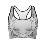 White Kaleidoscope Print Women's Sports Bra