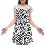 White Leopard Print Adjustable Apron