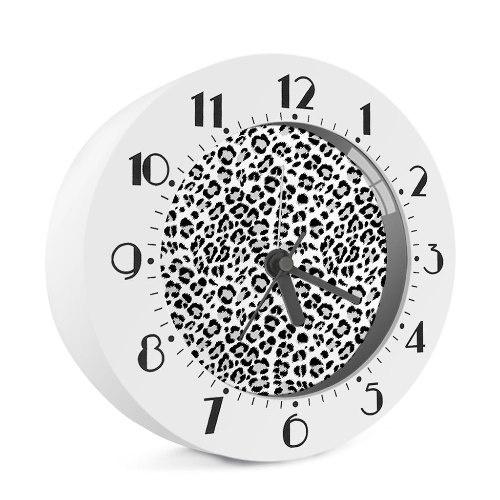 White Leopard Print Alarm Clock