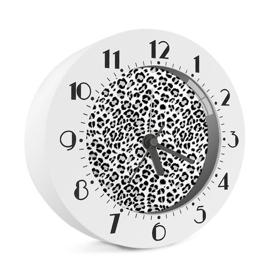 White Leopard Print Alarm Clock