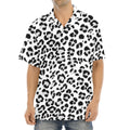White Leopard Print Aloha Shirt