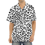 White Leopard Print Aloha Shirt