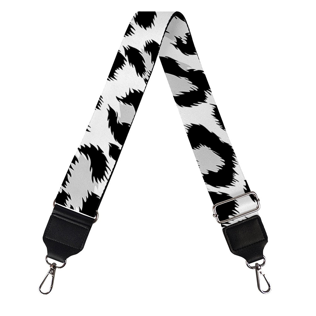 White Leopard Print Bag Strap