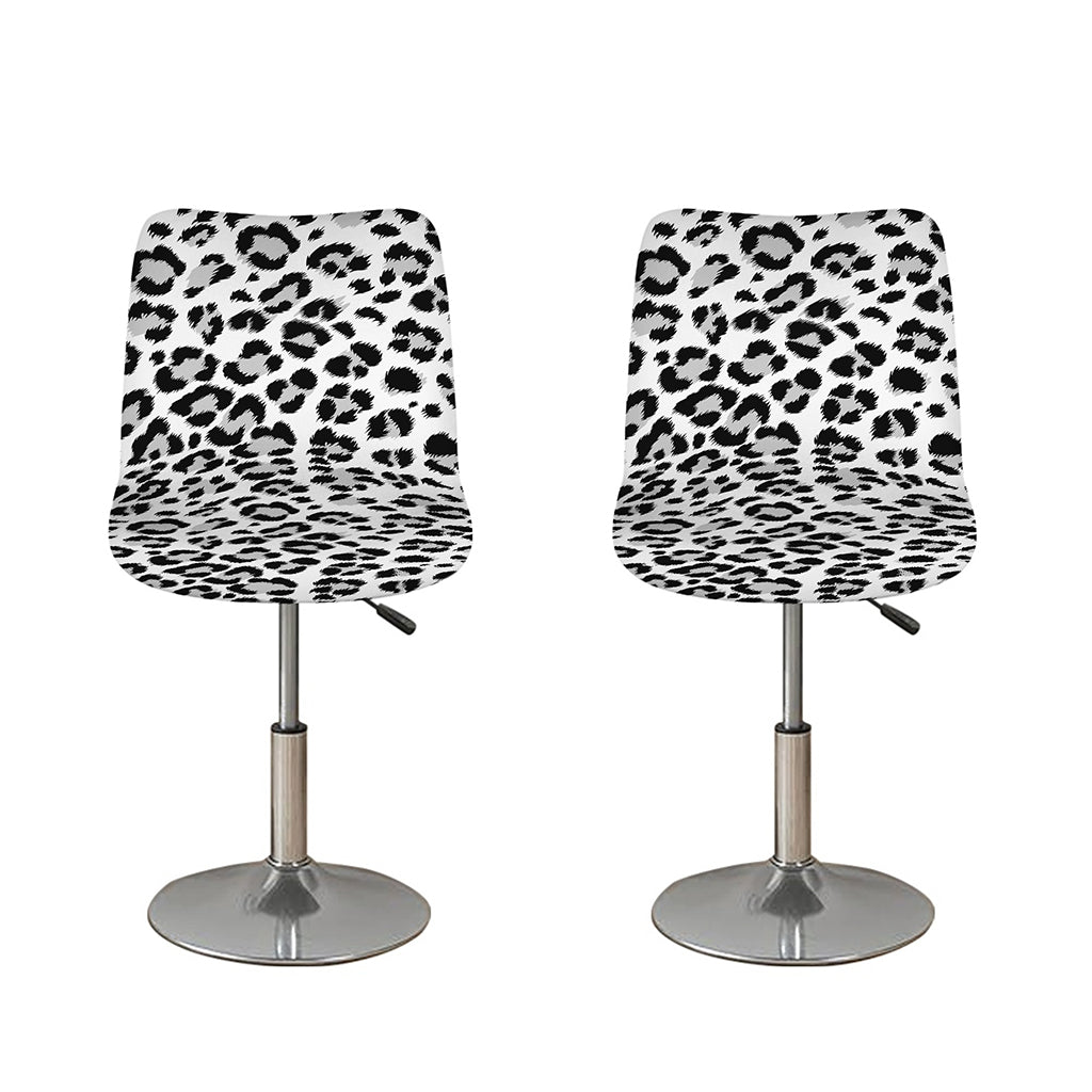 White Leopard Print Bar Stool Covers