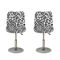 White Leopard Print Bar Stool Covers