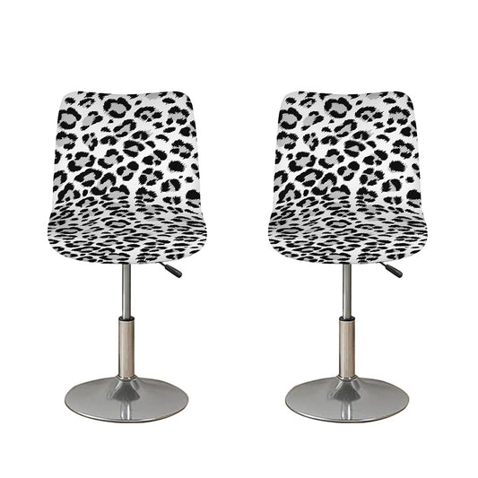 White Leopard Print Bar Stool Covers