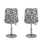 White Leopard Print Bar Stool Covers