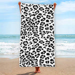 White Leopard Print Beach Towel