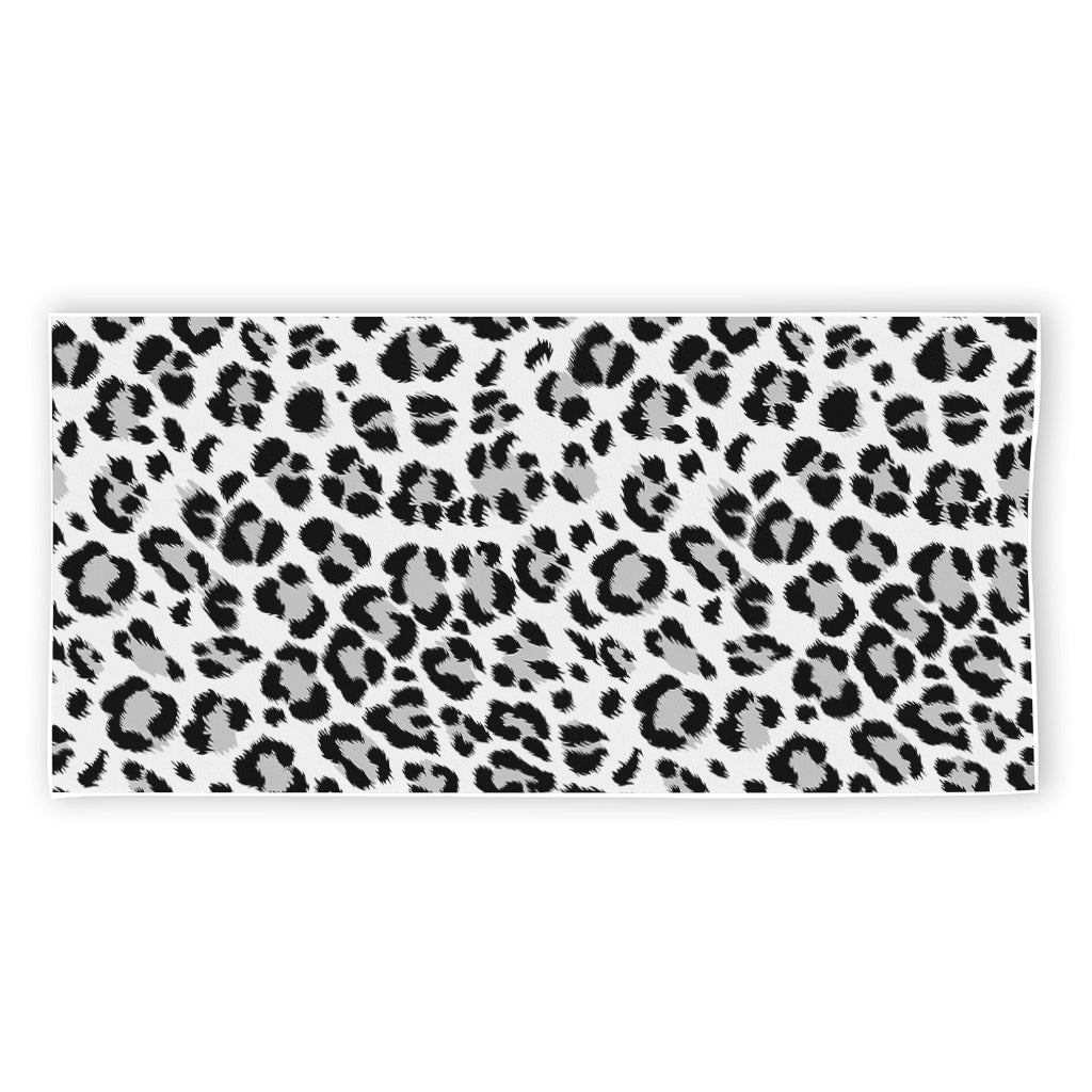 White Leopard Print Beach Towel