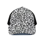 White Leopard Print Black Mesh Trucker Cap