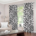 White Leopard Print Dimout Grommet Curtains