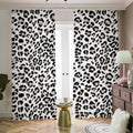 White Leopard Print Dimout Pencil Pleat Curtains