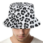 White Leopard Print Bucket Hat