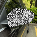 White Leopard Print Car Side Mirror Covers