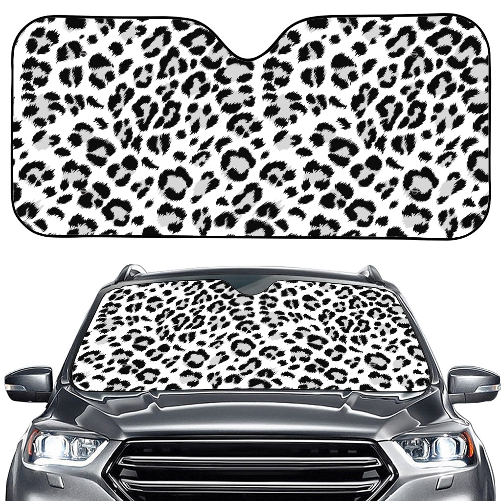 White Leopard Print Car Windshield Sun Shade