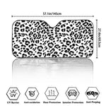 White Leopard Print Car Windshield Sun Shade