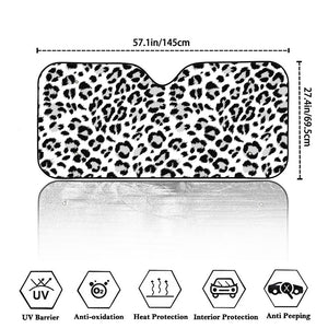 White Leopard Print Car Windshield Sun Shade