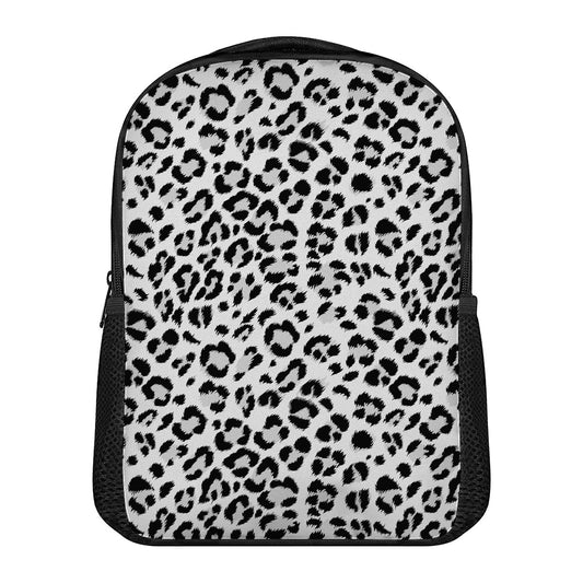 White Leopard Print Casual Backpack